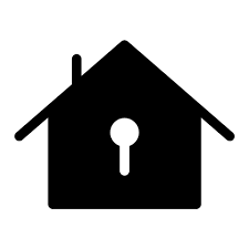 House Lock Security Blue And Black Icon