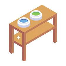 Painting Table Isometric Icon With