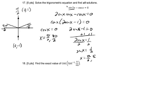 Pts Solve The Trigonometric Equation