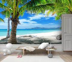 3d Coconut Tree Wallpaper Beach Wall