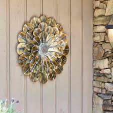 Flower Metal Wall Outdoor Decor Copper