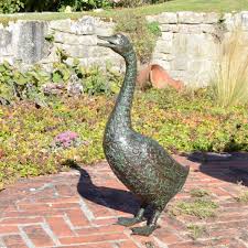 Goose 66cm Bronze Metal Garden Ornament