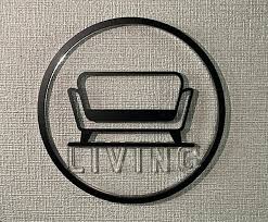 Room Sign Living Wall Mounted Embossed