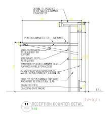 Reception Counter Detail In Autocad 2d