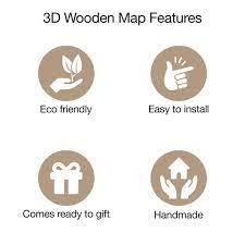 3d Wood World Map Wall Art Modern Home