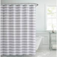 Gray Stripe Shower Curtain Set