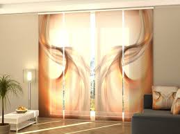 Sliding Panel Curtain Abstract Orange