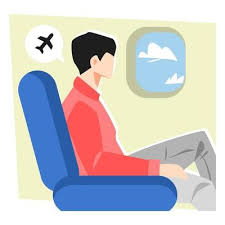 Teenage Boy Sitting In Airplane Seat