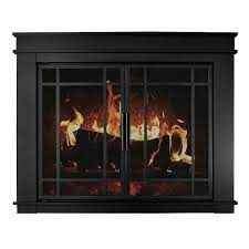 Pleasant Hearth Fillmore Small Glass Fireplace Doors