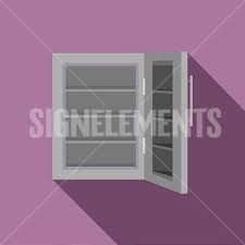 Glass Door Fridge Icon Flat