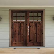 Clear Wood Double Prehung Front Door