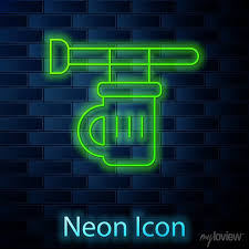 Glowing Neon Line Street Signboard With