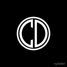 Cd Monogram Letter Icon Design On Black