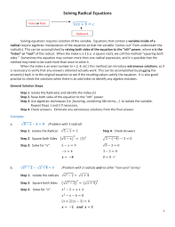 Solving Radical Equations