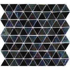 Tesoro Triangle Black Stone Glass Mosaic