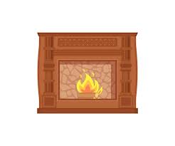 Fireplace Made Of Bricks And Stones