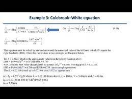 6 5 Example 3 Colebrook White Equation
