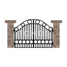 Gate With Iron Fence Door And Metal