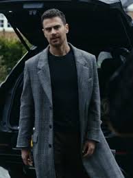 Theo James Gray Trench Coat
