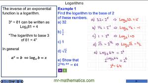 Logarithms Mr Mathematics