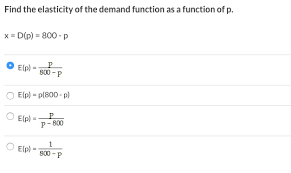 Find The Elasticity Of The Demand
