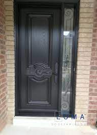 Black Fiberglass Front Door With