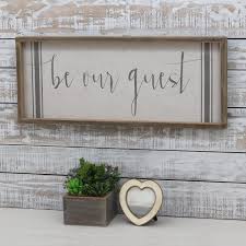 Be Our Guest Wood Framed Wall Sign Farmhouse Rustic Hanging Decor Brown