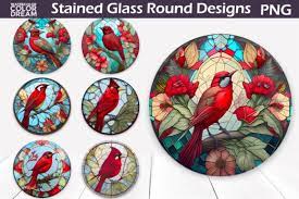 Cardinal Stained Glass Png Graphic By