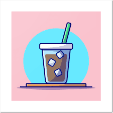 Ice Coffee Cartoon Vector Icon
