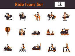 Vector Ilration Of Ride Icon Set In