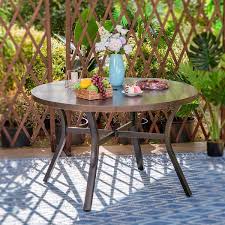 Round Metal Patio Outdoor Dining Table