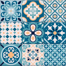 Realistic Ceramic Floor Tiles Ornaments