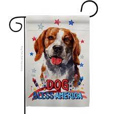 Patriotic Beagle Dog Garden Flag
