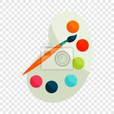 Palette With Paints And Brush Icon In