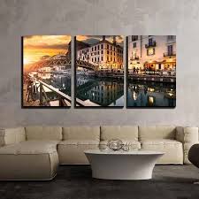 Piece Canvas Wall Art Bridge Across