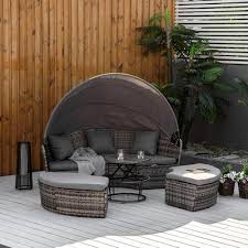 Patio Pe Wicker Lounge Set