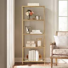 Glass 4 Shelf Accent Bookcase