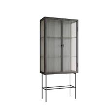 Fluted Glass High Cabinet Storage