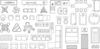 Dining Table Top View Plan Vector