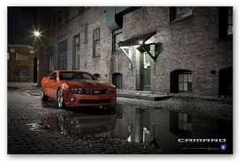 Camaro 2ss Inferno Orange Art Poster