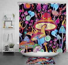 Trippy Mushroom Shower Curtain