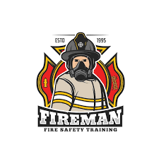 Fireman Or Firefighter Retro Icon Fire