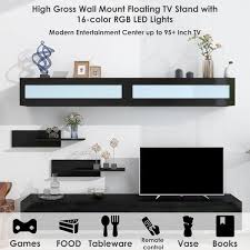 Black Wall Mount Floating Tv Stand