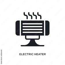 Electric Heater Isolated Icon Simple