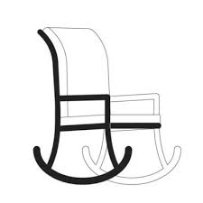 Rocking Chair Monochrome Flat Vector