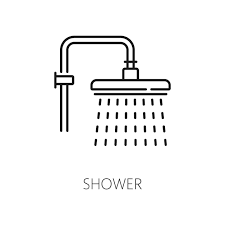 Overhead Shower Thin Line Icon Concept