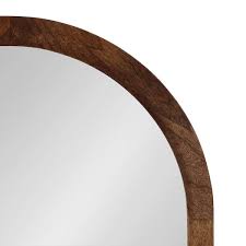 Kate And Laurel Hutton Wood Framed Capsule Mirror With Shelf 16x38 Walnut Brown