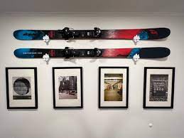 Snow Skis Wall Mounts With Hooks Snow