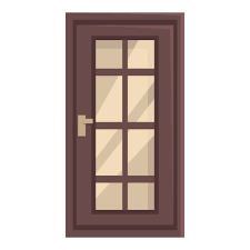 Glass Door Icon Cartoon Vector Home