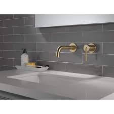 Delta Trinsic T3559lf Czwl Single Handle Wall Mount Bathroom Faucet Trim Champagne Bronze